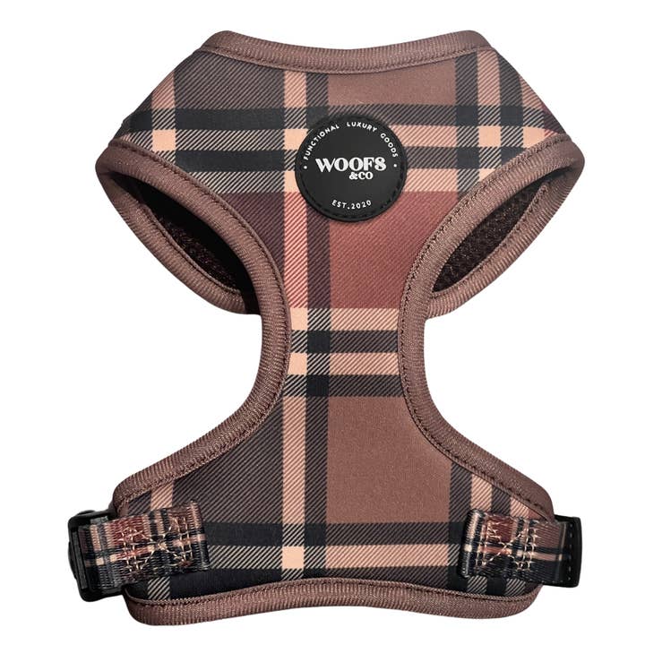 Harness - Tartan Tan Beige Woof Collection for wholesale by Woofs & Co