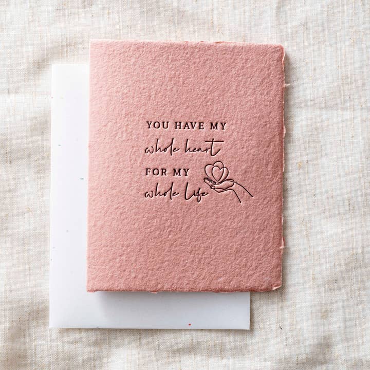 My Whole Heart for My Whole Life | Relationship Greeting Car for wholesale by Paper Baristas