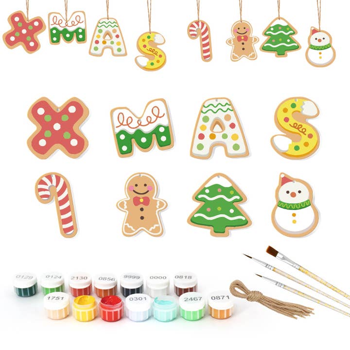 Ornements Peignables Style Biscuit de Noël pour la vente par Paint Your Numbers