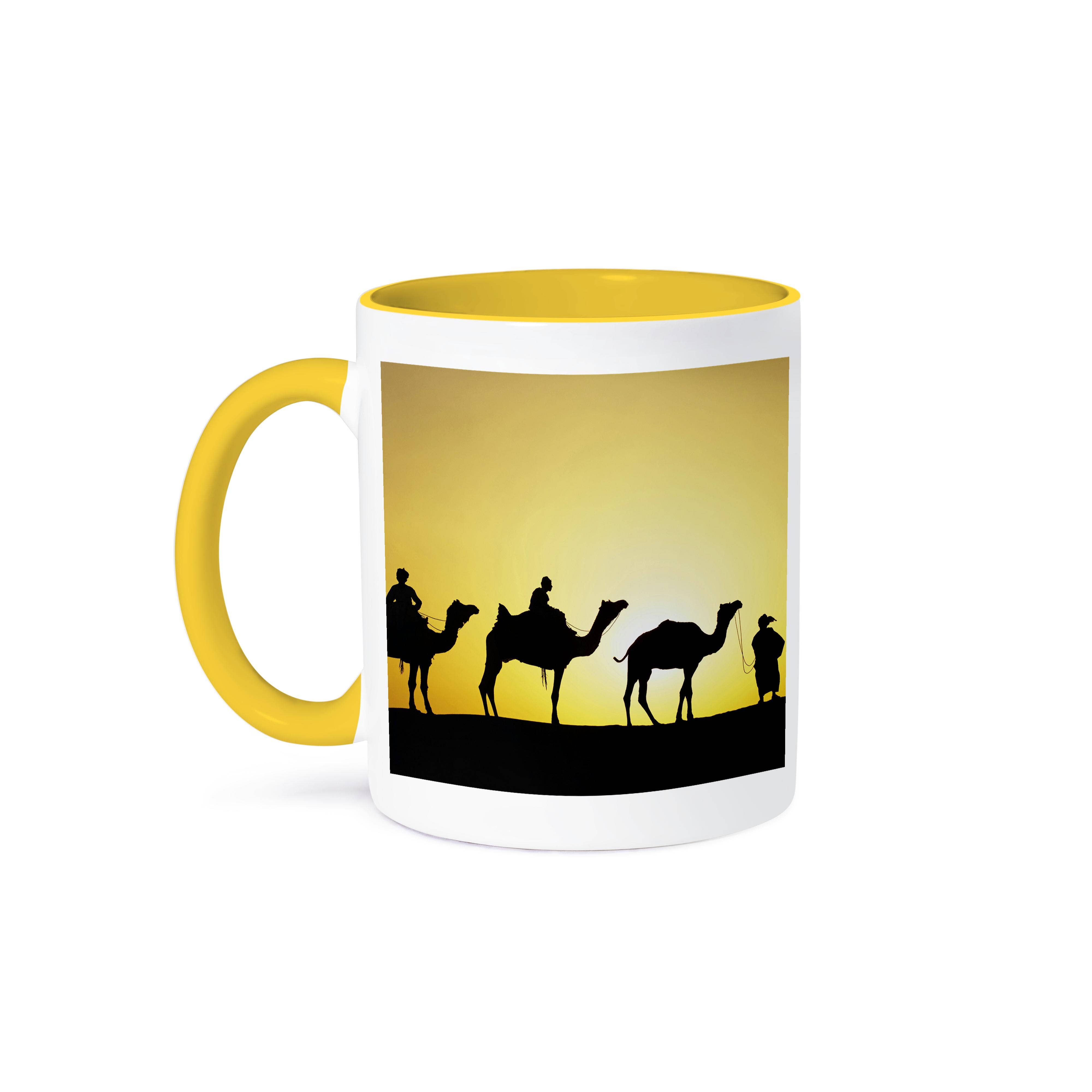 3dRose - Wholesale Coffee Mug - 3dRose, Camels and driver at sunset, Thar Desert, Jodhpur, -AS10 AJE0448 - Adam Jones, Mug0