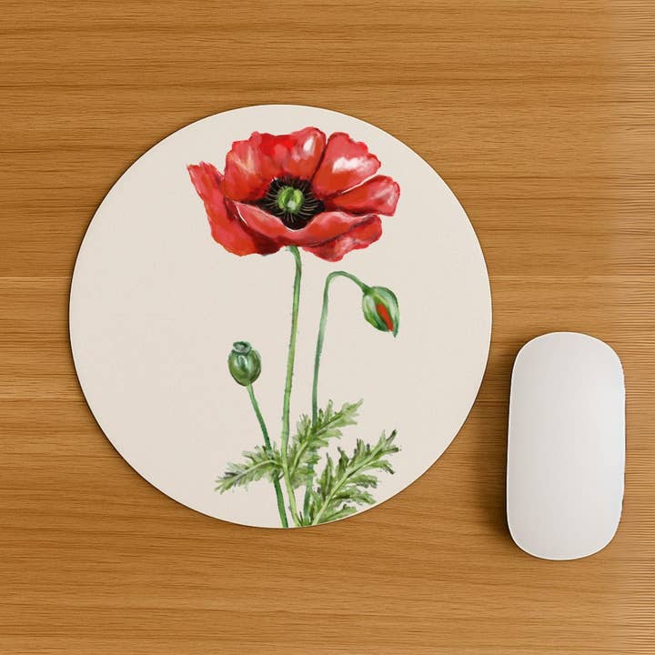 MerikaArt - Wholesale Mousepad/Trackpad - Red Poppy Flower Mousepad2