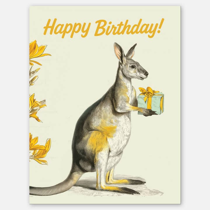 Kangaroo Bearing Gifts - A2 greeting card for wholesale by Paper Slam