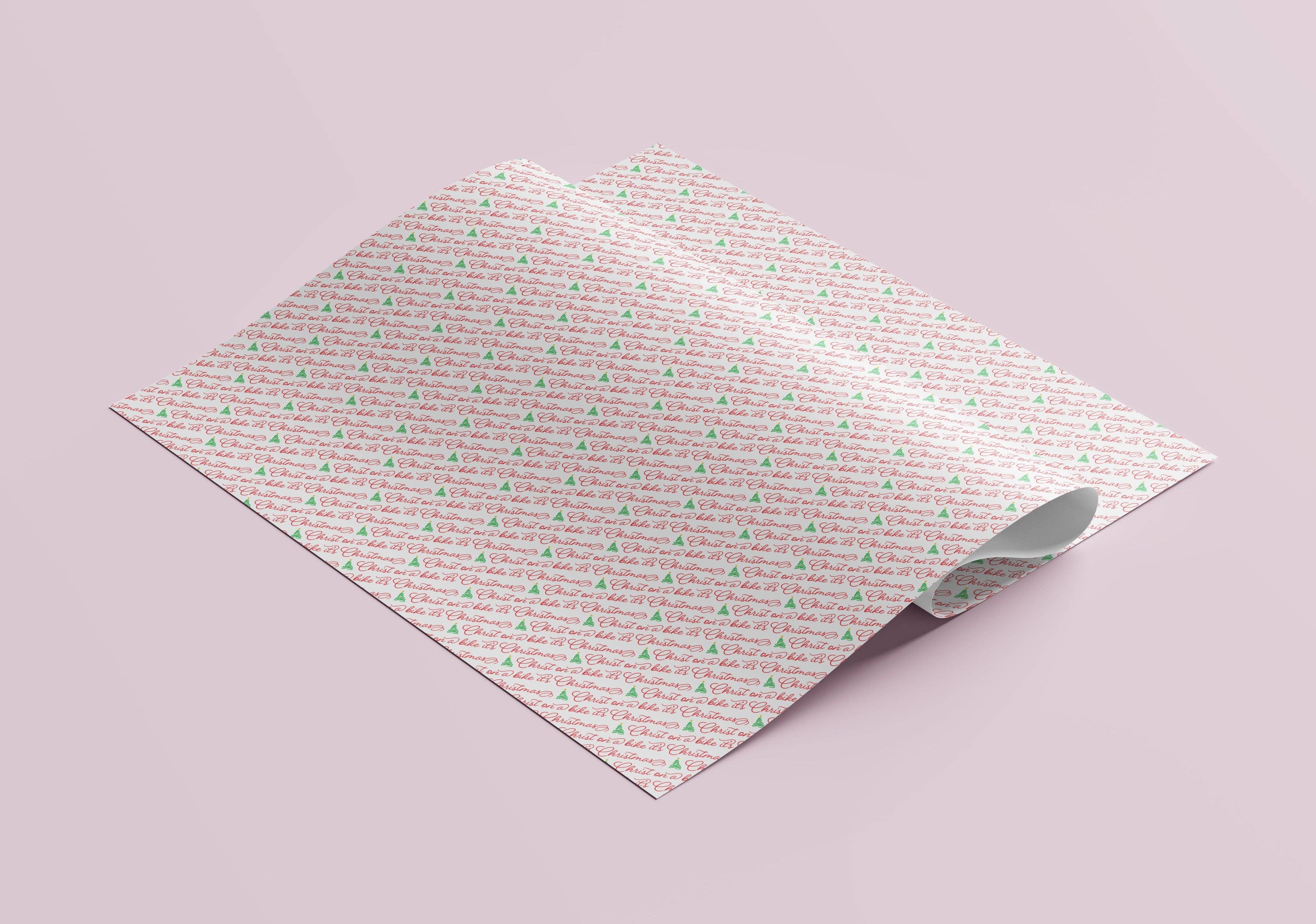 Sweary Card Lady - Wholesale Flat Wrap - Christ on a Bike It’s Christmas Gift Wrap - Flat Sheet3