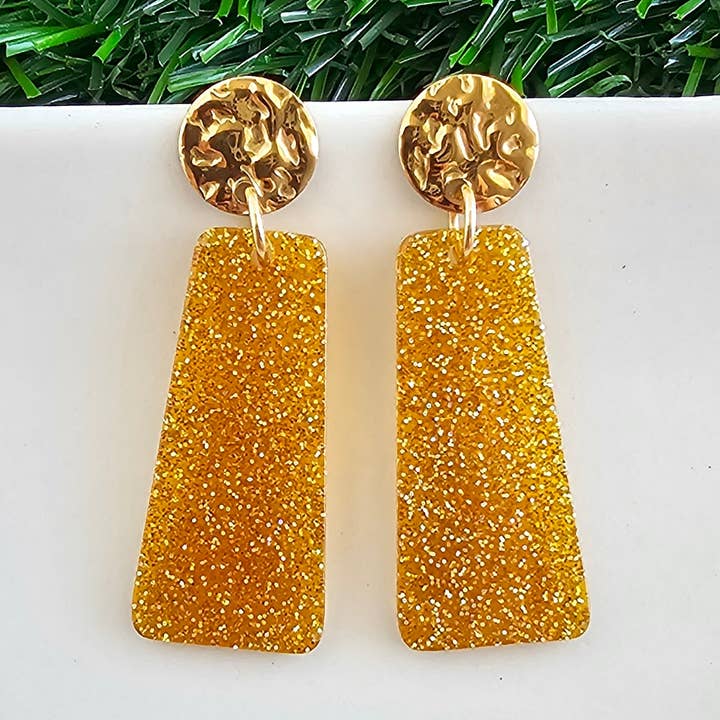 Mia Mini Ohrringe - Gelbgold Glitzer // Schmuck, Spieltag für den Großhandel von Spiffy & Splendid