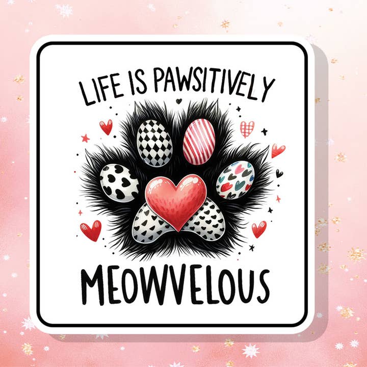 A Vida é Positivamente Miauravilhosa Autocolante de Vinil para Amantes de Gatos por atacado de London Luxury Candles