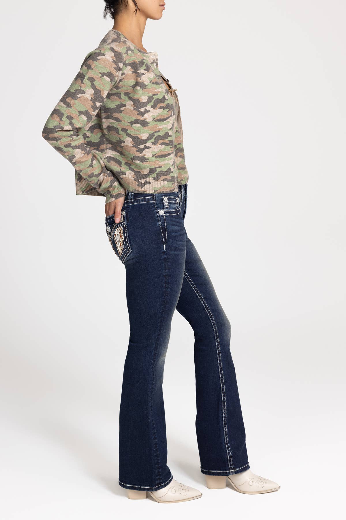 Miss Me - Wholesale Cardigan - Women's - MSW0502L- CAMO CARDIGAN2