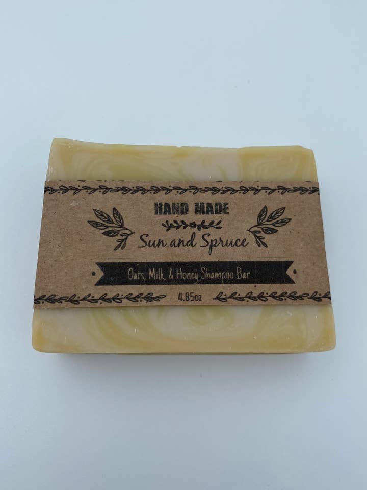 Honey Oats Shampoo Bar Handmade for wholesale by Sun & Spruce Soaps