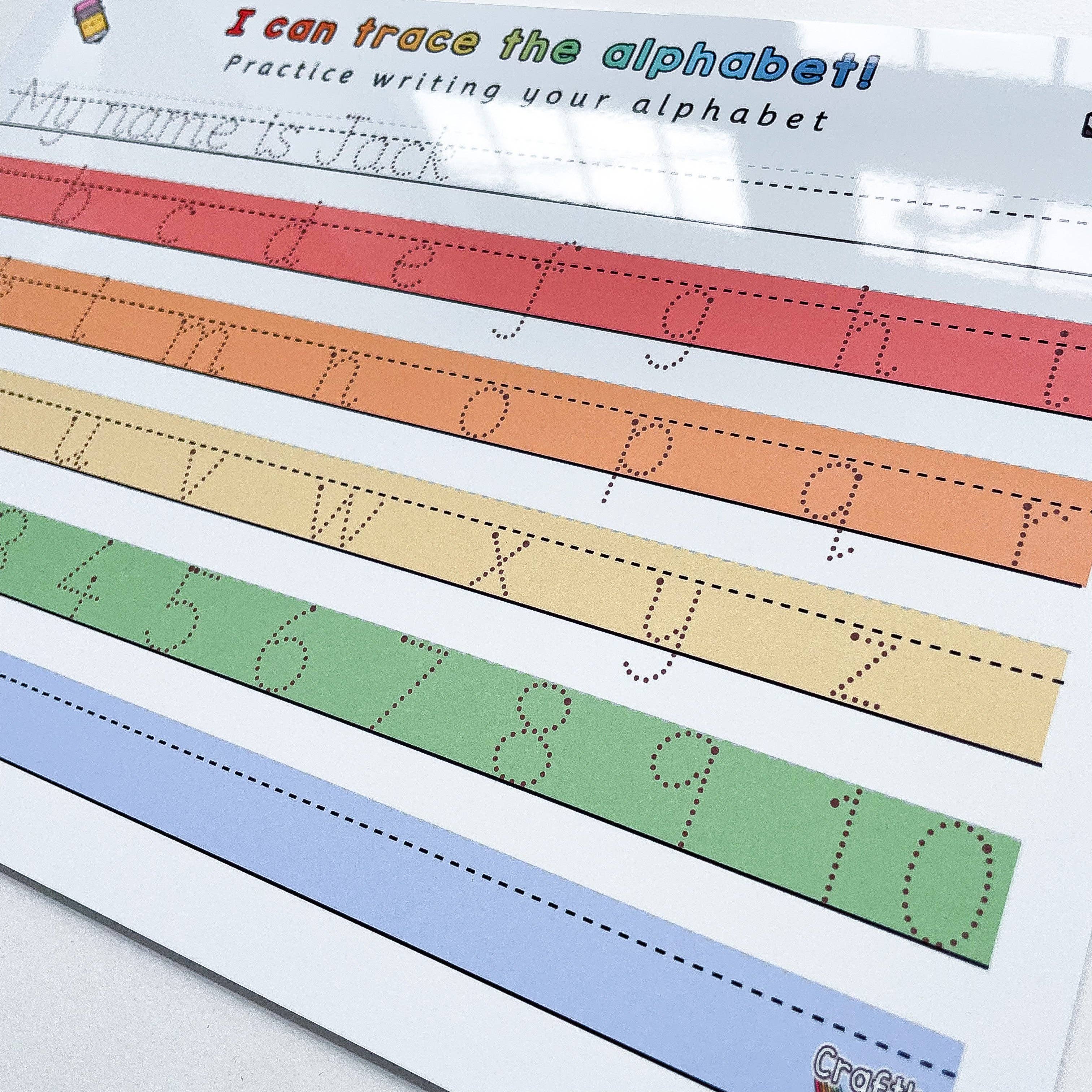 Craftly Ltd – wholesale Whiteboard/dry-erase board – Alphabet Letters Trace Rainbow Whiteboard2