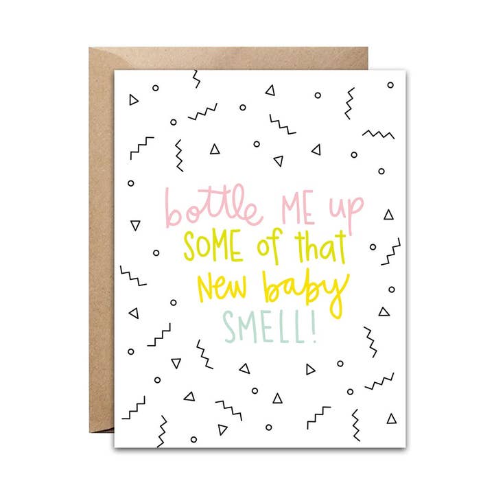 New Baby Smell Card for wholesale by pixel paper hearts