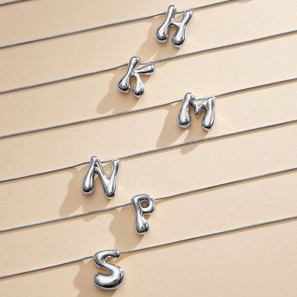 Sensibling Corp. - Vente Colliers à pendentif - Colliers Monogrammes Bulles Lettres Variées Trempés Or 18K5