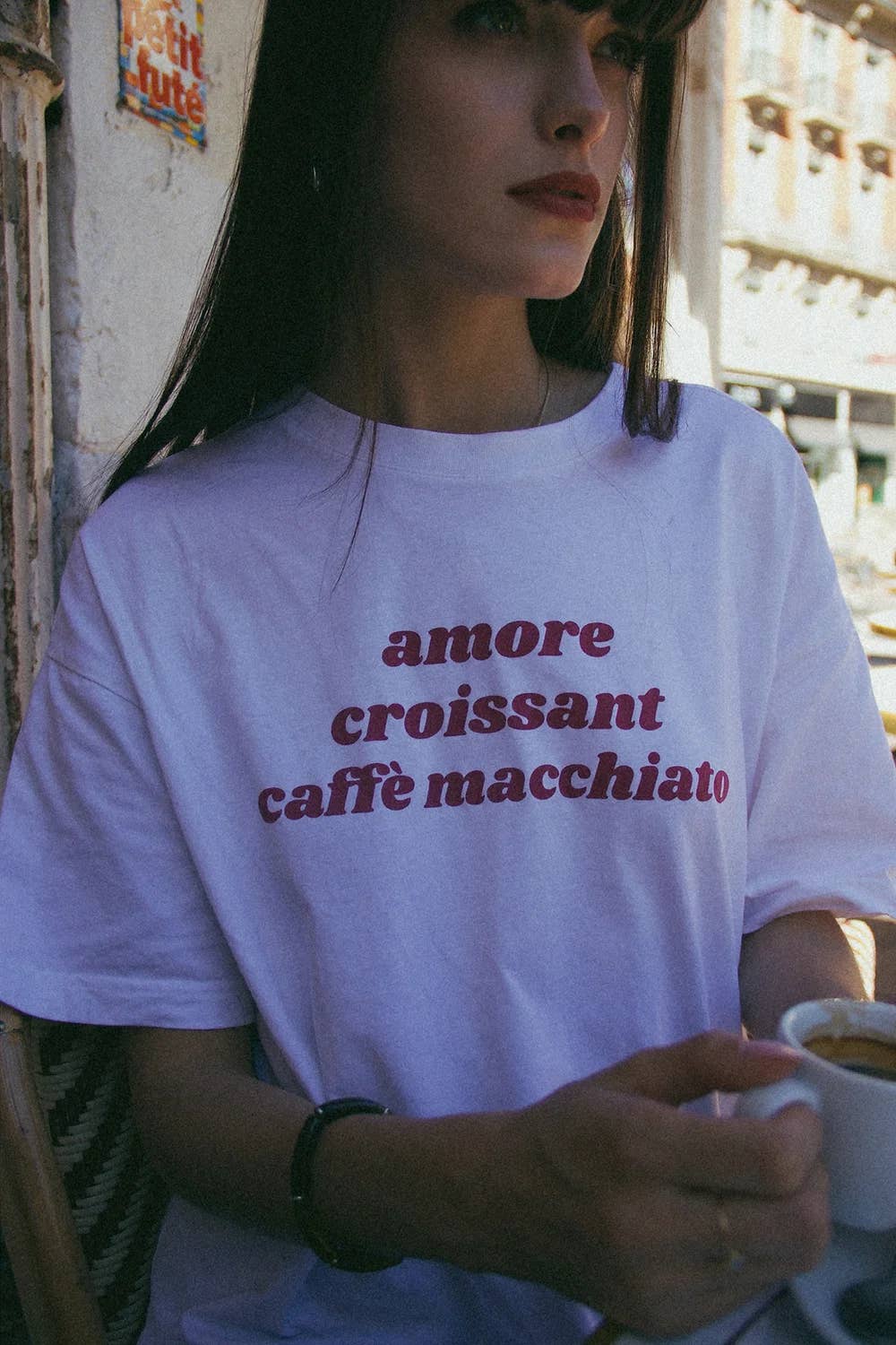 Arlette & Maria - Venta al por mayor Camiseta serigrafiada - Mujer - Camiseta Amore e Caffè