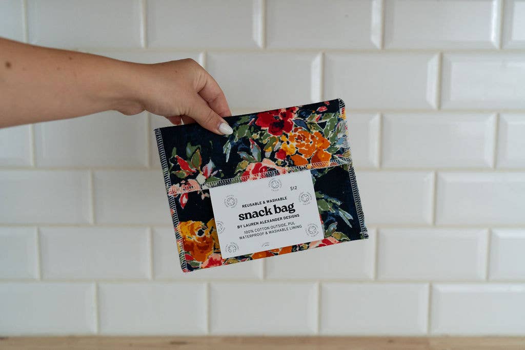 Lauren Alexander Designs - Vente Sachet de conservation/film alimentaire - Sac réutilisable pour collation/sandwich - Botaniste