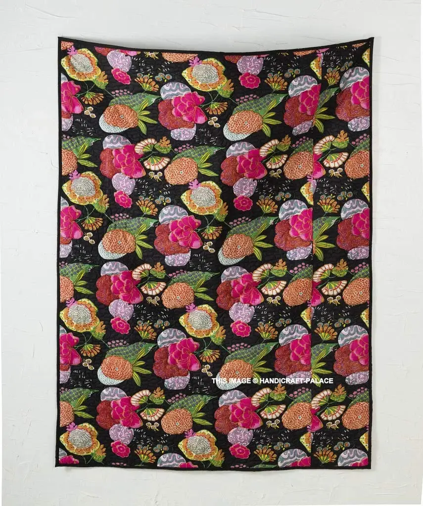 GYPSY STUDIO – wholesale Throw blanket – Soft Cotton Machine Quilted Throw Beautiful Floral Design 2