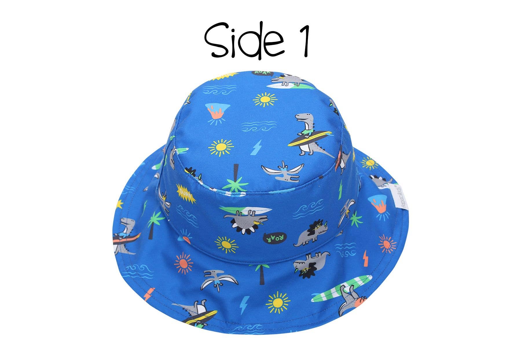 FlapJackKids – wholesale Solhatt - Barn – Barn UPF50+ Mönstrad Solhatt - Dino2