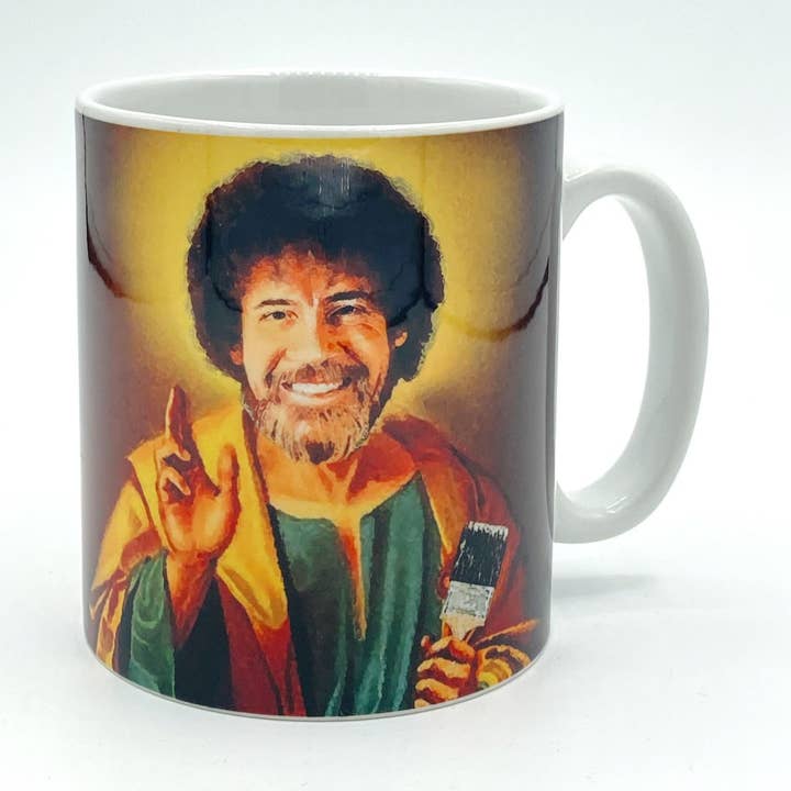 Mugs, Patron Saint of Chill - Bob Ross by Wallace Elizabeth for wholesale by ART WOW