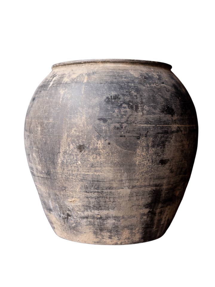 Atelier Black Vintage Olive Tree Pot Vase for wholesale by Luxe B Co