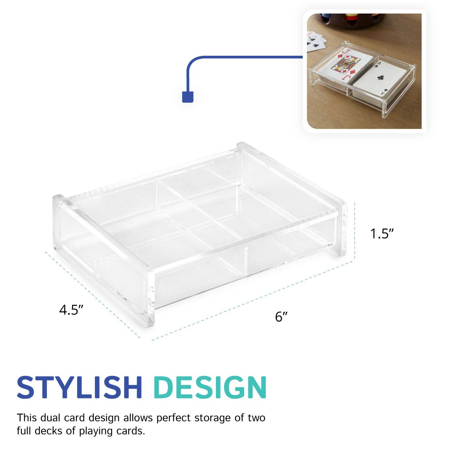 Huang Acrylic - Wholesale Playing Cards - Two Deck Playing Cards Box For Poker, Bridge5