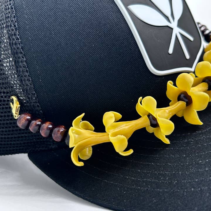 Trucker Hat Charm Puakenikeni Clay Flower for wholesale by Cali Kai Hawaii