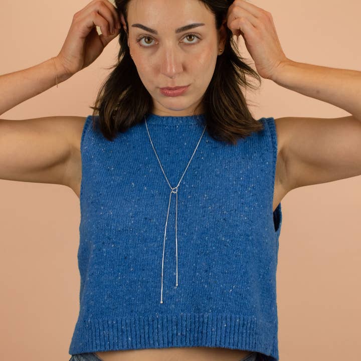 Cold Gold - Wholesale Y-Neck/Lariat Necklace - The Infinity Bolo Necklace in Sterling Silver10