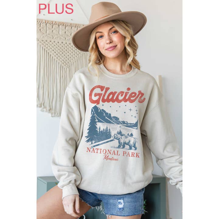 GLACIER NATIONAL PARK MONTANA Plus Size Sweater voor wholesale door BLUME & CO.