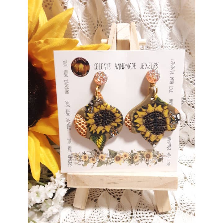 Sunflower Delight Ohrringe/Kollektion für den Großhandel von CELESTE HANDMADE JEWELRY