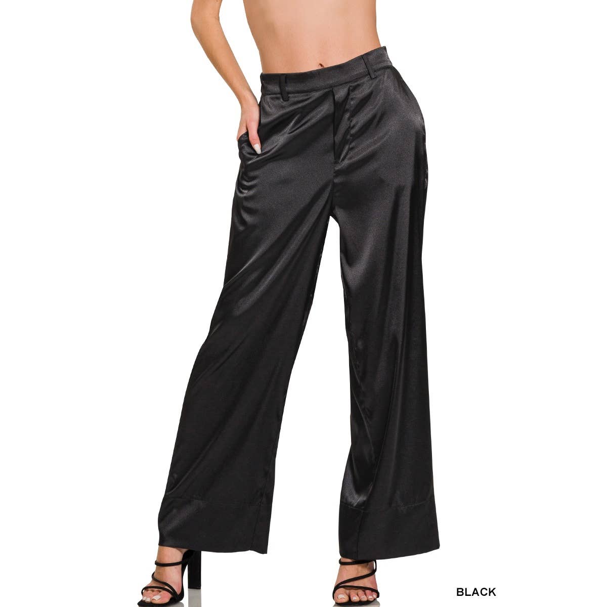 HiteJeans - Wholesale Pants - Women's - WIDE LEG SATIN PANTS2