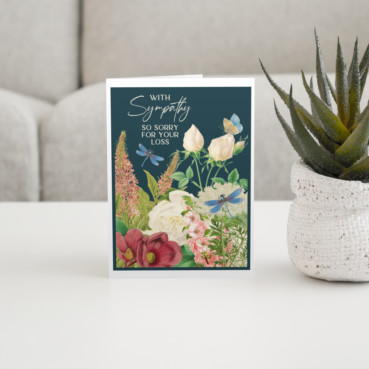 Cheerful Whimsies - Wholesale Sympathy Card - Sympathy Card. With Sympathy So Sorry For Your Loss.2