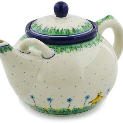 Tea or Coffee Pot 84 oz Beehive Full Of Bees Theme UNIKAT for wholesale by Polmedia Polish Pottery