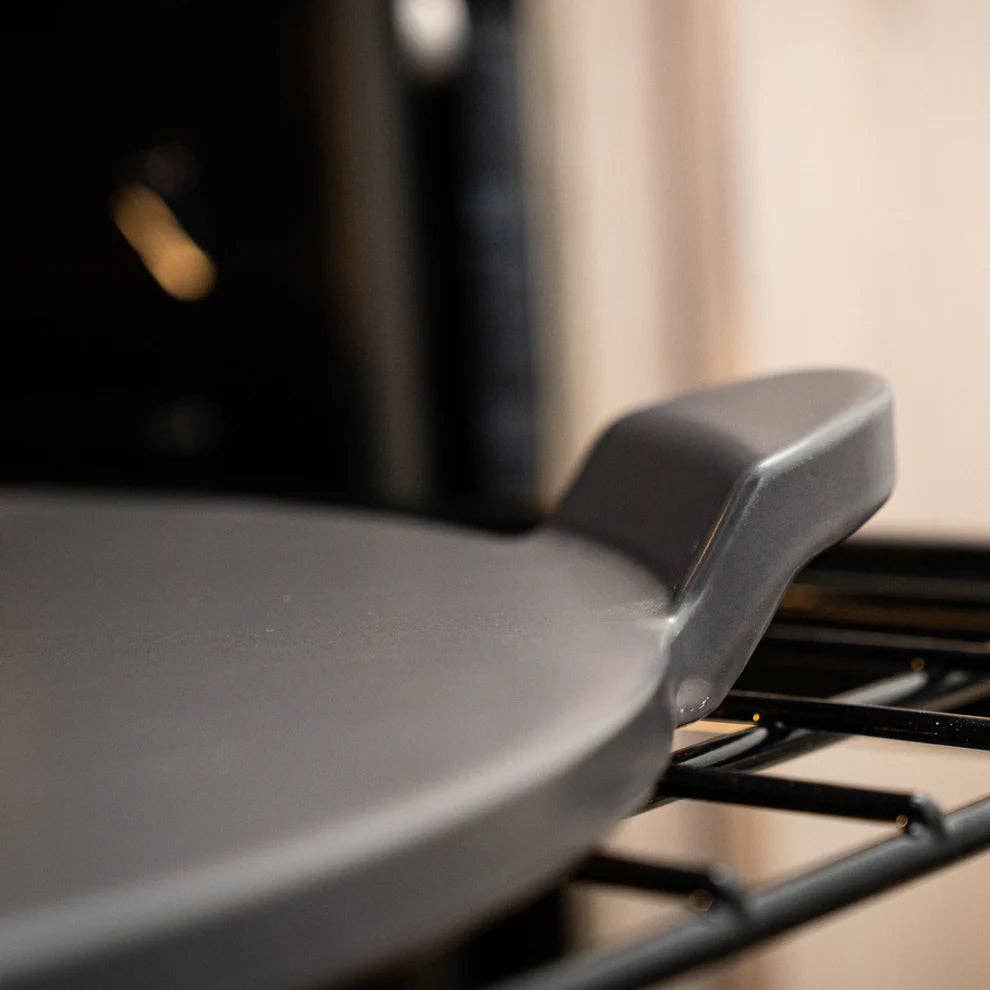 EcoQuality – Tabuleiro de pizza por atacado – GPS1416-G para GPS16-G, 14x16" Retângulo, Cabo de 15", 16" Redondo, Cinza Pedra Antiga Vidrada Pedras para Pizza5