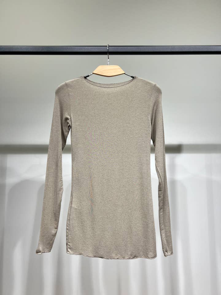 L'Emotion - Wholesale T-Shirt - Women's - Lightweight Long Sleeve Round Neck T-Shirt 15% Cashmere16