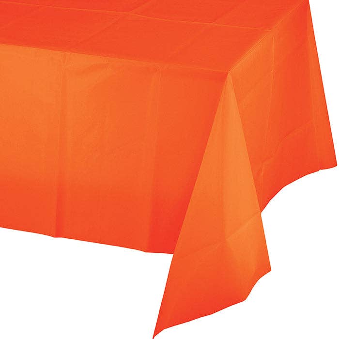 Sunkissed Orange Value Friendly Plastic Table Cover, 1/Pkg for wholesale by Bulk Party Decor