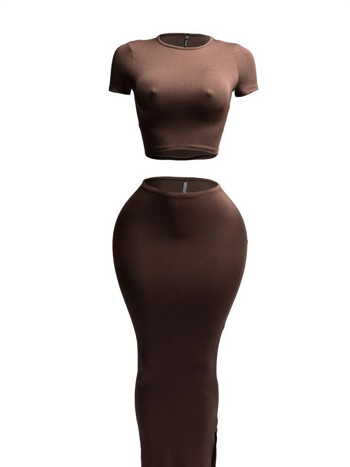 Boswell - Wholesale Top & Skirt Set - Women's - CROP TOP AND LONG SKIRTS SET