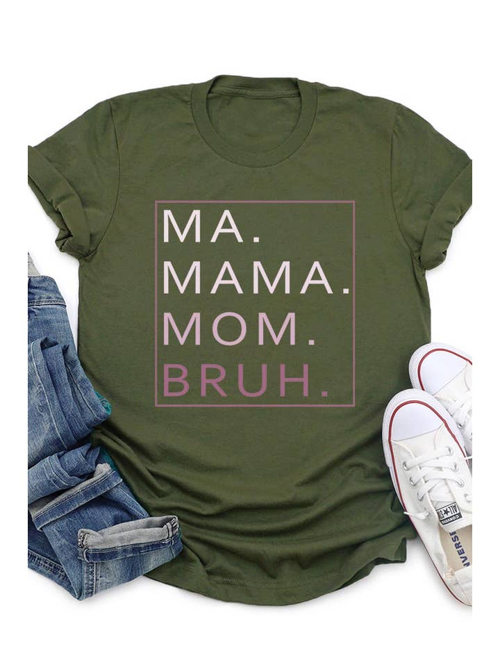COLORBEAR - Wholesale Screen Printed T-Shirt - Women's - MA,MAMA,MOM,BRUH,MOTHER'S DAY UNISEX SHORT SLEEVE,GRAPHIC10
