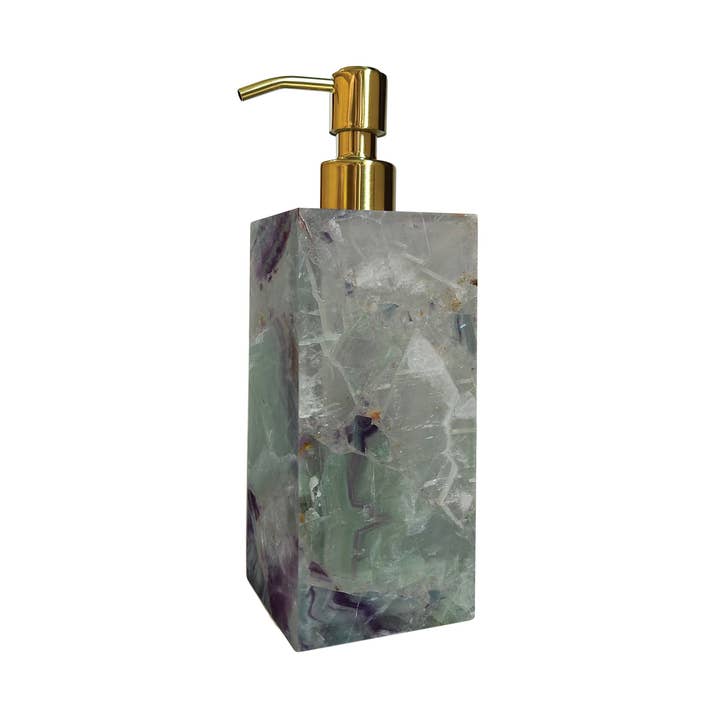 Green Fluorite Lotion Dispenser for wholesale by ETEREO New York