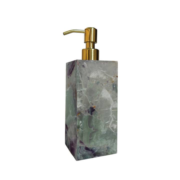 Green Fluorite Lotion Dispenser for wholesale by ETEREO New York