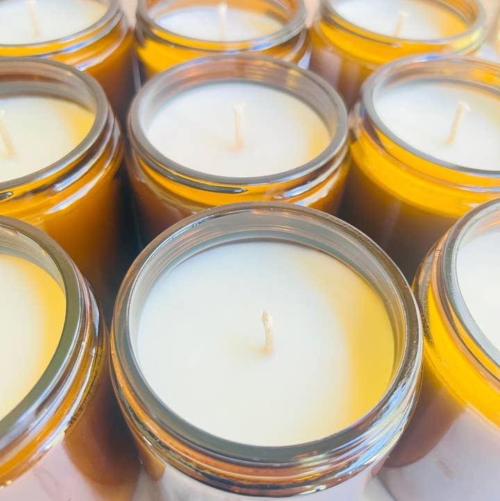Wanderlust Scents Co. - Wholesale Jar/Filled Candle - Fall Scented Soy Candles Amber Jar0