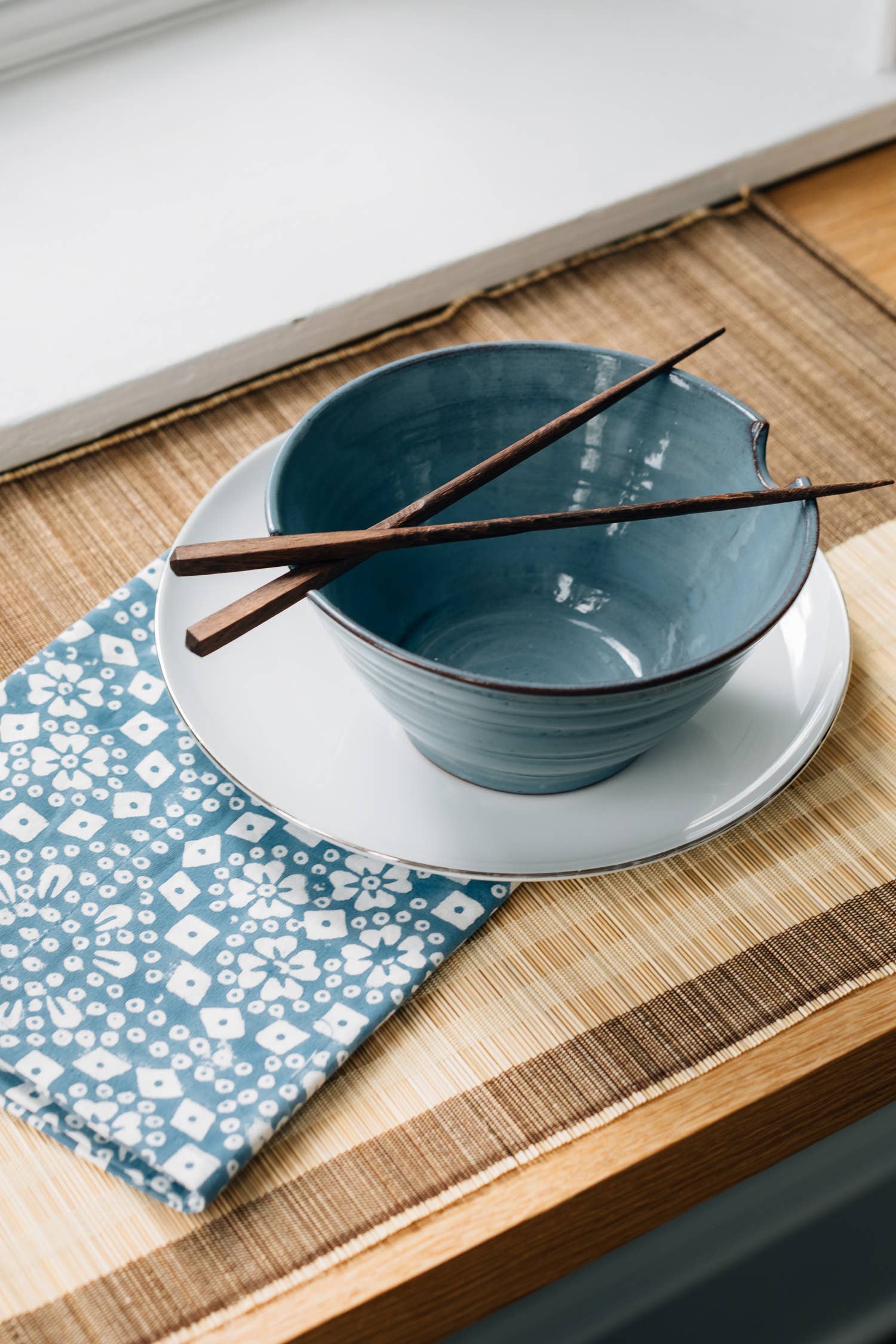 Ten Thousand Villages - Wholesale Serve Bowl - Chopsticks & Blue Bowl Set1