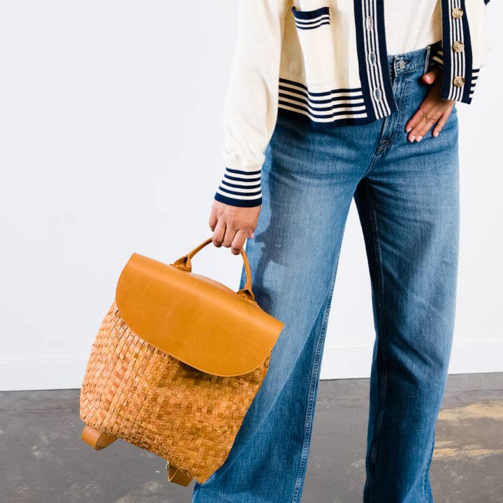 ABLE - Wholesale Backpack - Women's - Elsa Basketweave Backpack