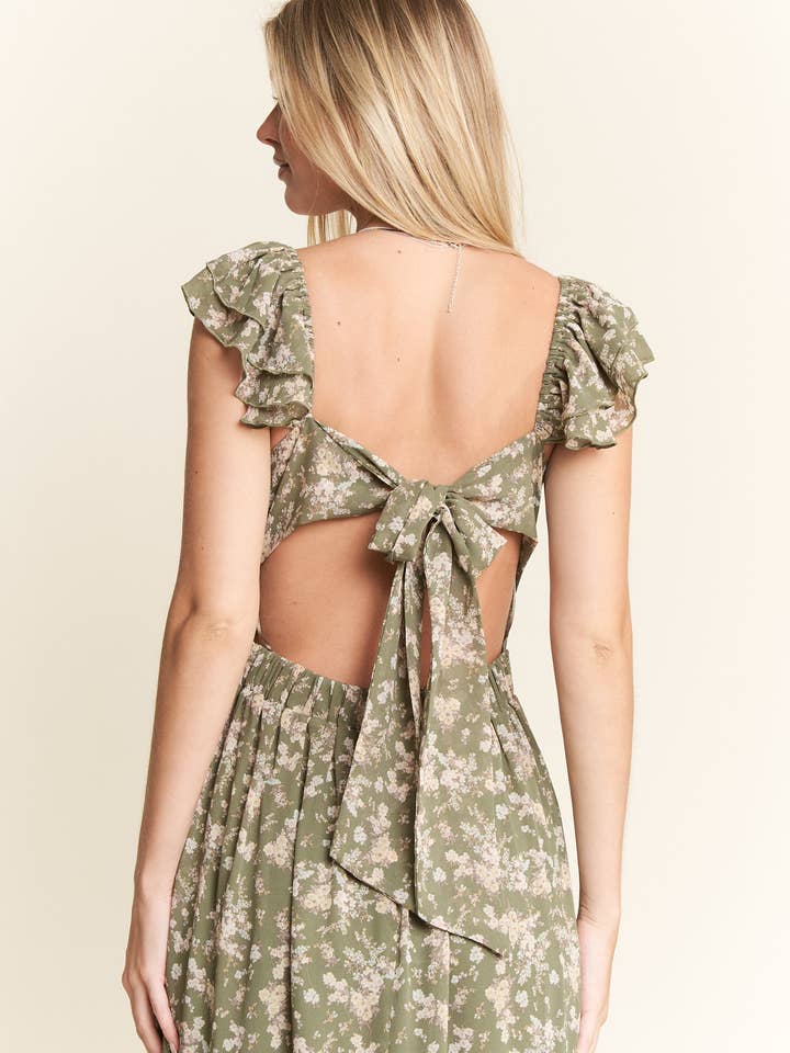 JADE BY JANE - Wholesale Dress - Women's - RUFFLE SLEEVE TIERED MAXI DRESS41