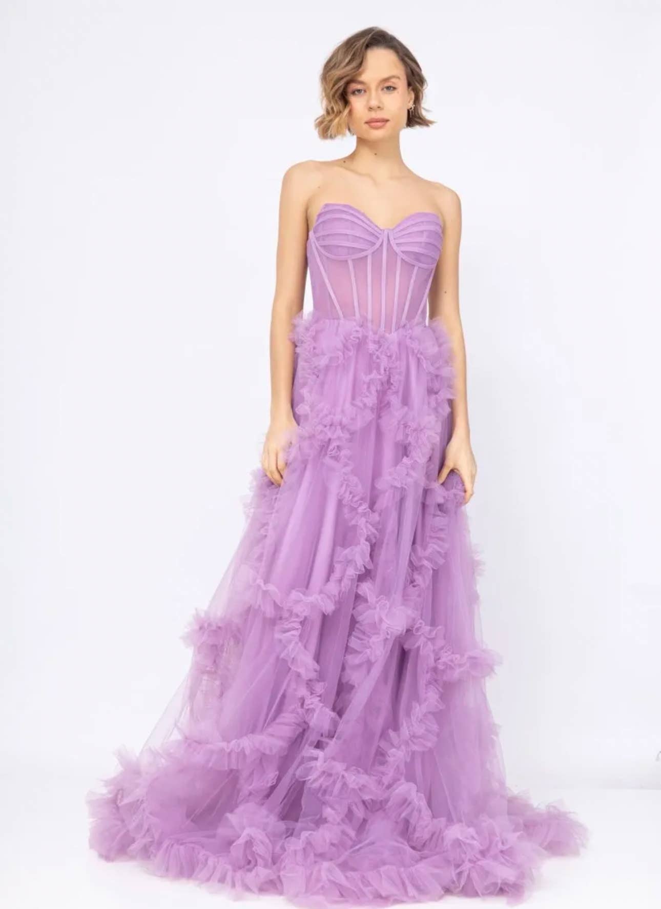 Lemon Nana – wholesale Gown – Women's – Emerald green tulle dress with a voluminous skirt6