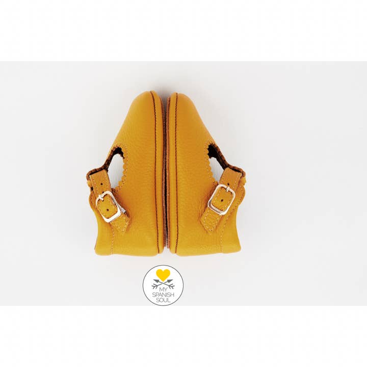 amarillo mostaza Zapato bebé clásico piel amarillo mostaza de venta al por mayor en Faire