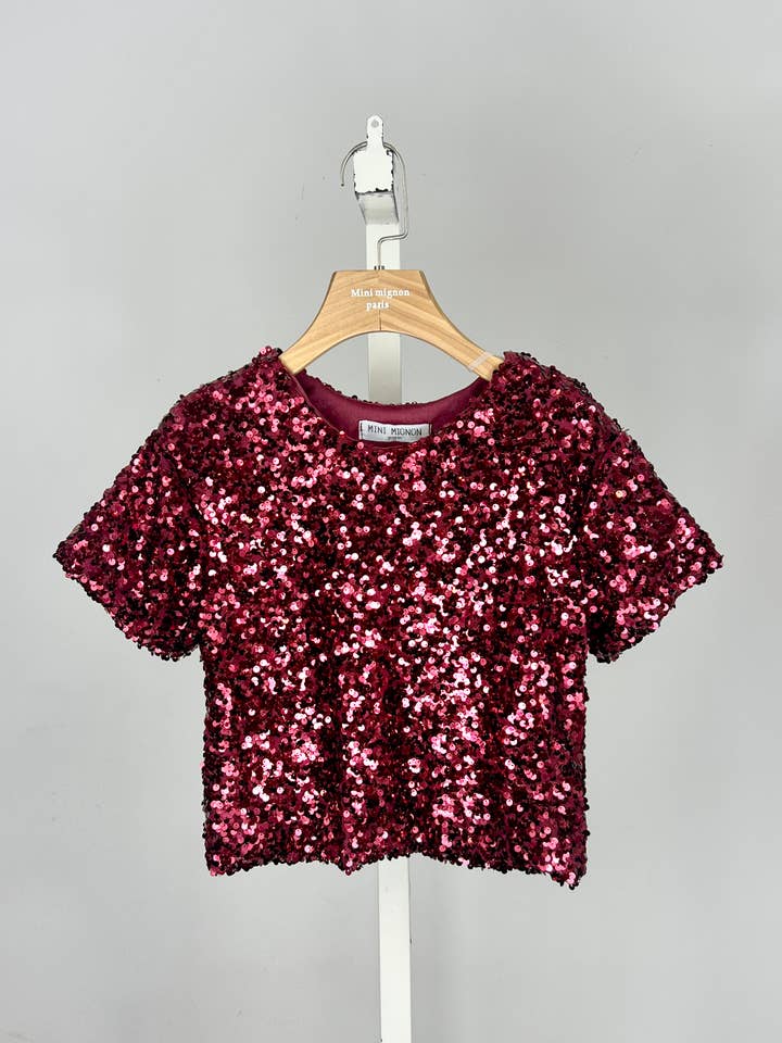 MINI MIGNON PARIS - Wholesale Shirt - Kids - Sequin top ideal for girls' holiday parties5