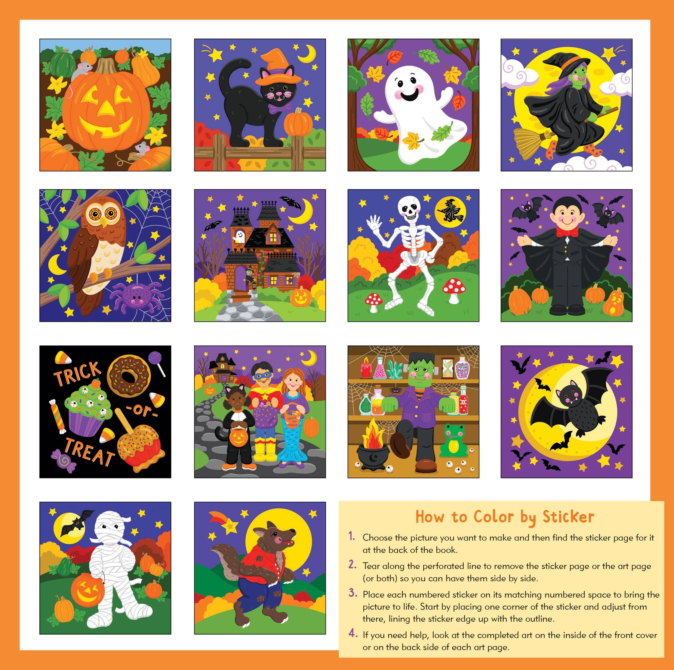 Peter Pauper Press - Wholesale Sticker - Kids & Baby - My First Color-By-Sticker Book -- Halloween1