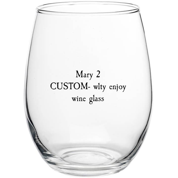 Mary 2 - Verre à vin personnalisé de 21 oz - WLTY Profitez de Name Drop pour la vente par The Buffalo Works