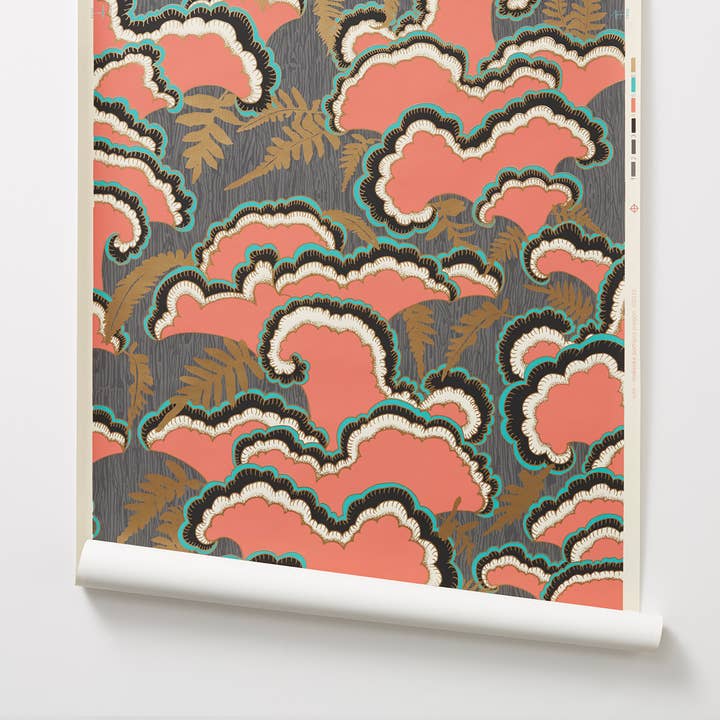 Lush Five-Color Hand-Screened Wallpaper for wholesale by Makelike