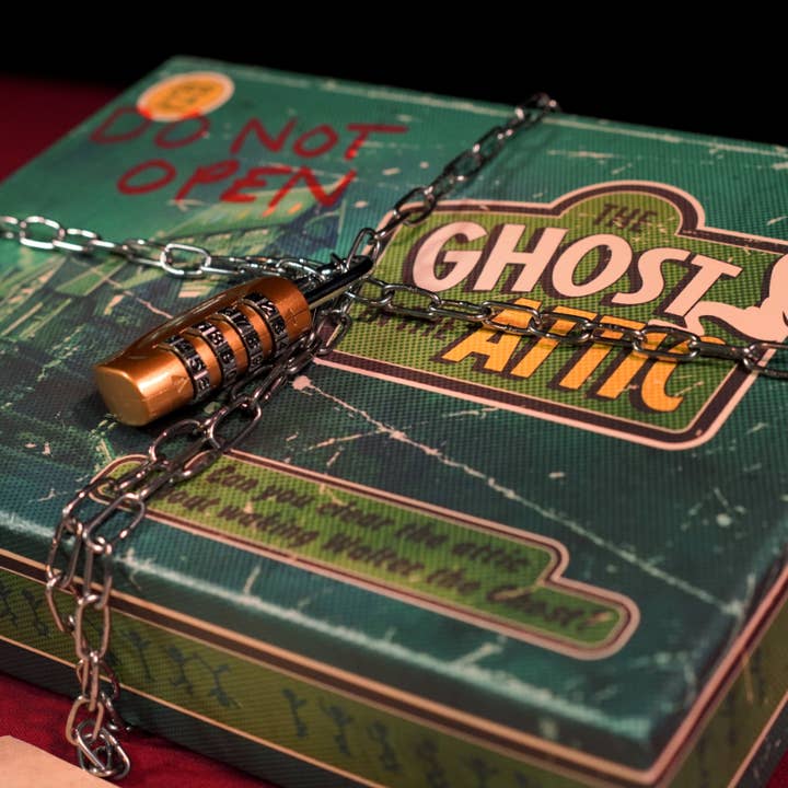 The Ghost in the Attic Mystery Box with Real Objects for wholesale by The Mystery Agency