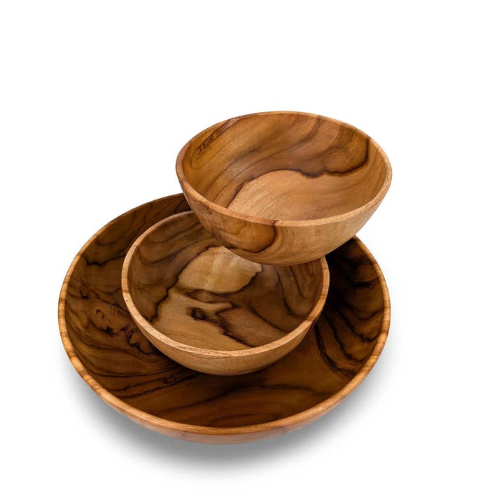 Ciotole da portata in legno, Ciotola da portata Ruaric, Ciotola per insalata in legno, Set di ciotole in legno, Legno per la vendita all'ingrosso da parte di baligood