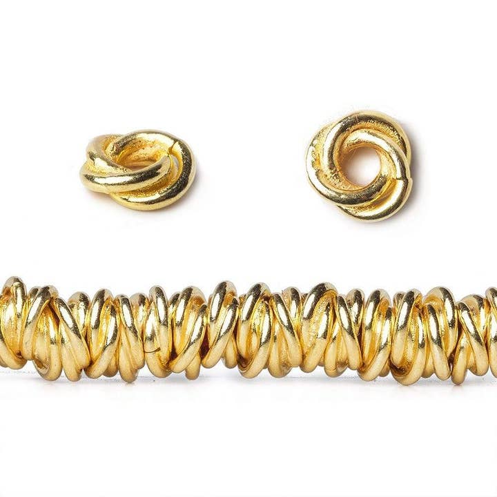 6mm 22kt Gold Plated Copper Mobius 8 inch 158 pieces for wholesale by Beads of Cambay