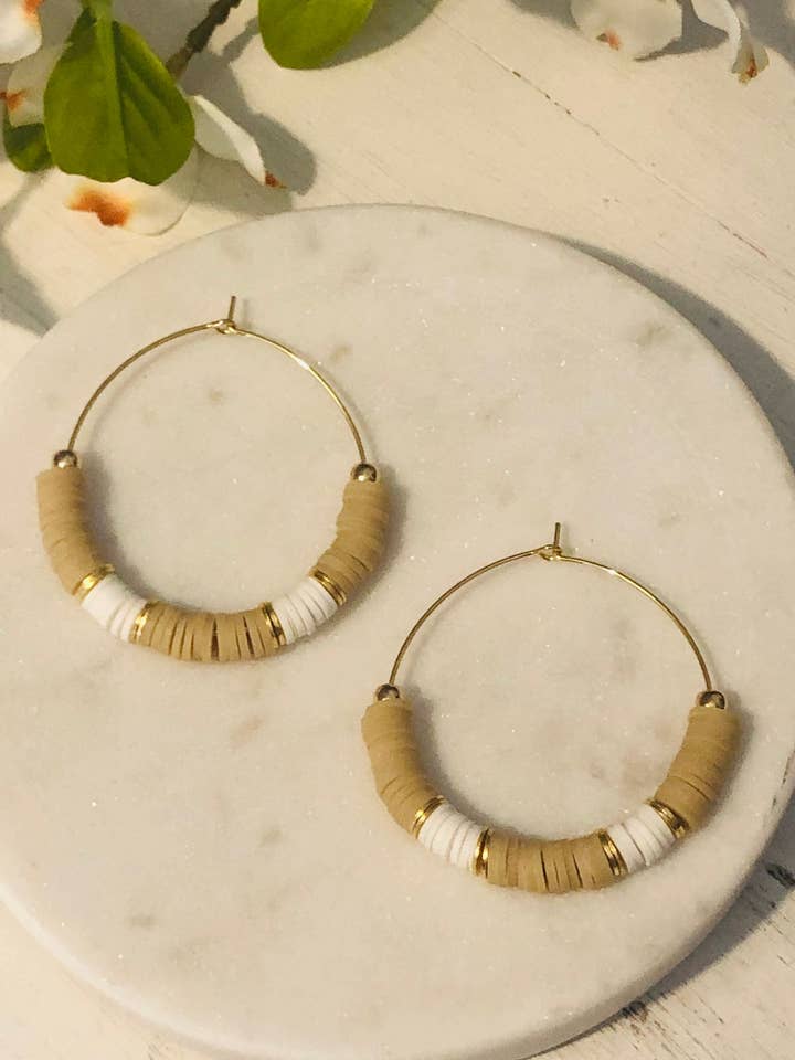 Aros Heishi de color mostaza claro para venta al por mayor de Inspiration Beads