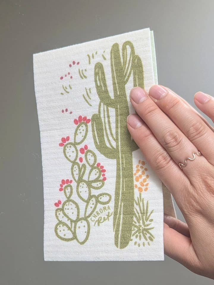 "Cacti" Sponge Cloths SET OF 3 for wholesale by Chroma Rex